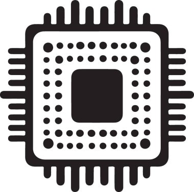 Cpu simge vektör illüstrasyonu