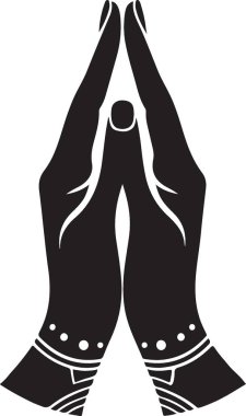 vektör siyah eller dua ediyor