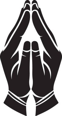 Beyaz arkaplanda dua eden vektör illüstrasyonu