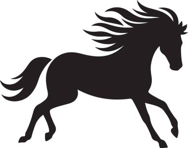 Siyah at silueti. vektör sanatı