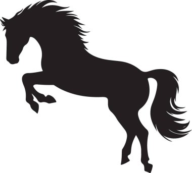 Beyaz arkaplanda atın vektör silueti.