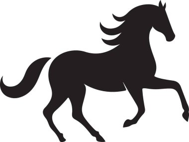 Beyaz arkaplanda at vektör çizimi silueti