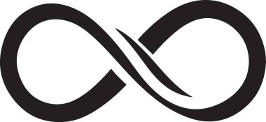 Sonsuzluk sembolü, simge vektör illüstrasyon grafik tasarımı