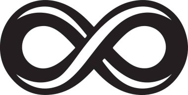 siyah ve beyaz sonsuzluk işareti simgesi