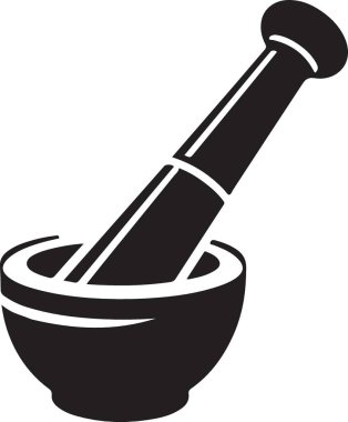 Bitkisel Tıp İçin Havan ve Pestle 'ın Silueti
