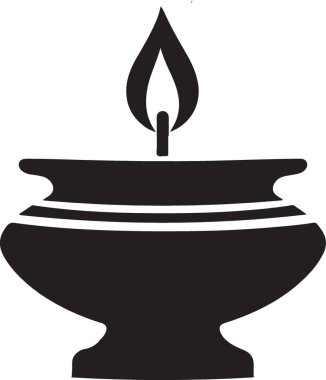 Zarif Siyah Siluet Yağ Lambası Tasarım Projeleri İllüstrasyonu