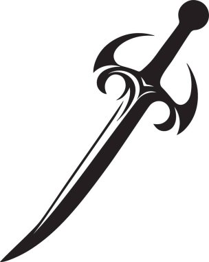 Beyaz arkaplanda kılıç vektör illüstrasyonu