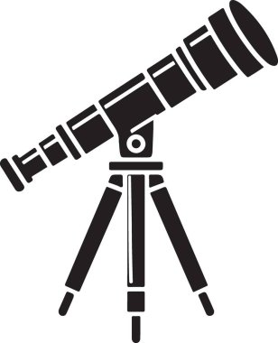 Teleskop simgesi. Beyaz arkaplanda izole edilmiş web tasarımı için teleskop vektör simgelerinin basit çizimi