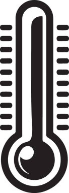 Sıcaklık Ölçümü için Basit Siyah Siluet Termometre İllüstrasyonu