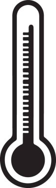 Sıcaklık Ölçümü için Basit Siyah Siluet Termometre İllüstrasyonu
