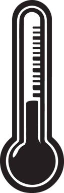 Sıcaklık Ölçümü için Basit Siyah Siluet Termometre İllüstrasyonu