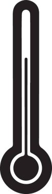 Sıcaklık Ölçümü için Basit Siyah Siluet Termometre İllüstrasyonu