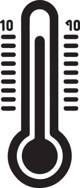 Sıcaklık Ölçümü için Basit Siyah Siluet Termometre İllüstrasyonu