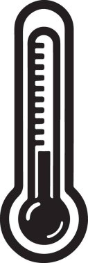 Sıcaklık Ölçümü için Basit Siyah Siluet Termometre İllüstrasyonu