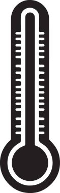 Sıcaklık Ölçümü için Basit Siyah Siluet Termometre İllüstrasyonu