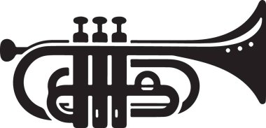 trompet enstrümanı ana hatlı müzik simgesi