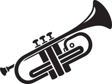 Trompet simgesi. Trompet vektör simgesi web için basit örnek