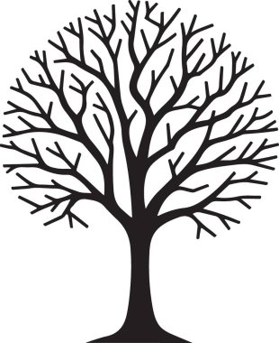 Siyah siluetli ağaç