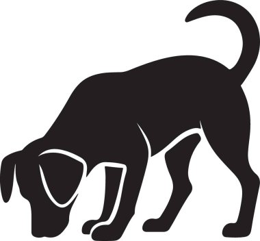 Beyaz arka plan üzerinde köpek vektör çizim