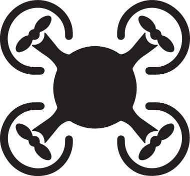 Quadcopter Drone Silueti Görüntü Vektörü Grafik Tasarımı