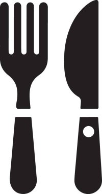 Beyaz arkaplanda kaşık ve çatal simgesi vektörü