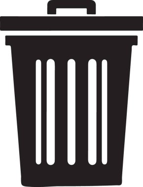 Çöp kutusu simgesi basit vektörü. Çöp ziyanı. çöp