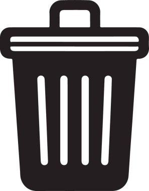 Çöp kutusu simgesi katı biçiminde