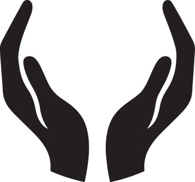 İnsan elinin vektör çizimi. el bakımı sağlık simgesi