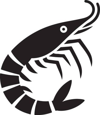 Zarif Siyah Karides Silüeti Resimleri Deniz Ürünleri Restoranları ve Menüleri İçin Mükemmel