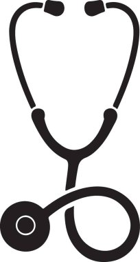 stetoskop simgesi, vektör illüstrasyonu