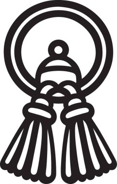 El Sanatları ve Dekorasyon İçin Zarif Siyah Siluet Tasarım Elemanı