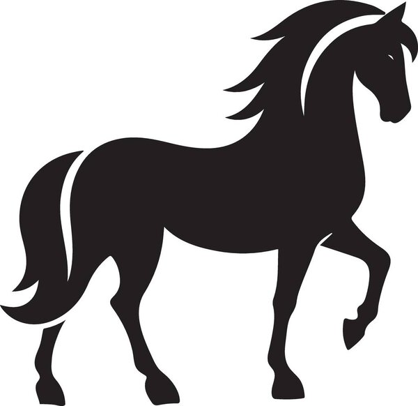 Векторный силуэт лошади
