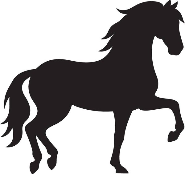 чёрный силуэт лошади