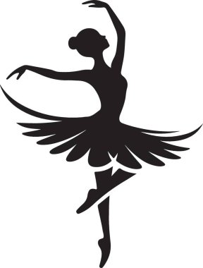 Dans eden güzel bir balerinin vektör çizimi