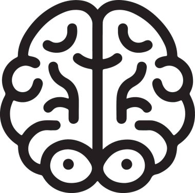 Beyin. Web simgesi basit illüstrasyon