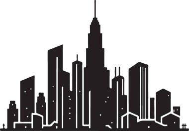 Şehir siluetinin vektör illüstrasyonu