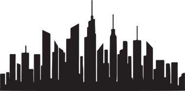 Basit renk arkaplanlı siluet şehir silueti