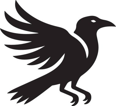 Görkemli Siyah Karga Silüeti Görüntü Vektörü Grafiksel