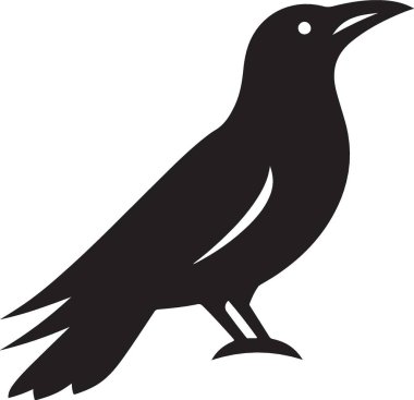 Görkemli Siyah Karga Silüeti Görüntü Vektörü Grafiksel