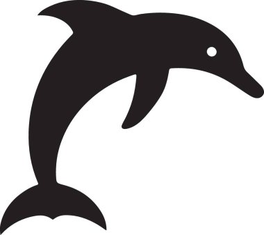 Zarif siyah yunus silueti tasviri Zarifçe Sıçrıyor