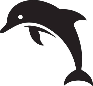 Zarif siyah yunus silueti tasviri Zarifçe Sıçrıyor