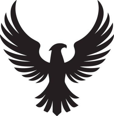 Görkemli Kara Kartal Görüntü Çizim Vektörü Tasarımı