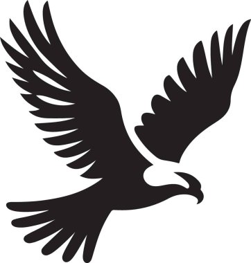 Güçlü Siyah Siluet Şahin Çizim Vektörü Grafik Tasarımı