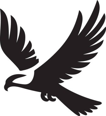 Güçlü Siyah Siluet Şahin Çizim Vektörü Grafik Tasarımı