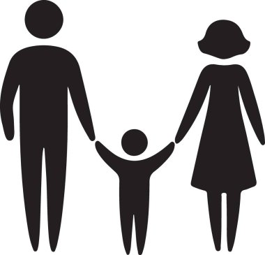 Mutlu Aile Silueti El Resimlerinde Yürüyen El