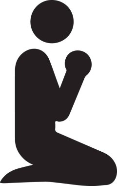 Diz çöküp dua eden bir adamın güçlü silueti.