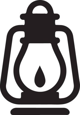 Zarif Siyah Siluet Fener Çizimi Klasik Tasarımlar İçin Mükemmel