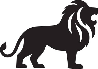 aslan silueti vektör illüstrasyon tasarımı