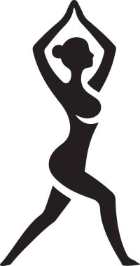 Yoga yapan bir kadının vektör çizimi.