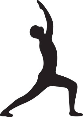 Yoga yapan bir adamın vektör silueti..